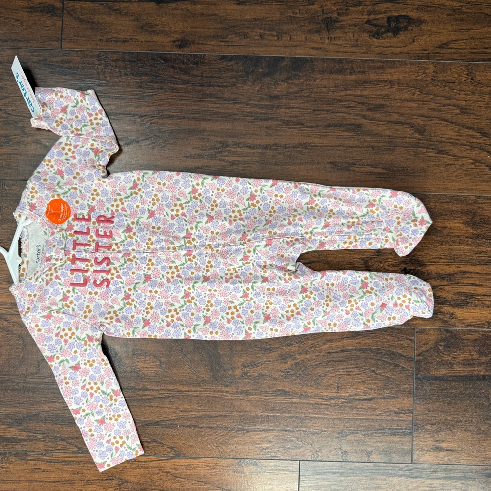 Carter's Pink and White Footies One Piece